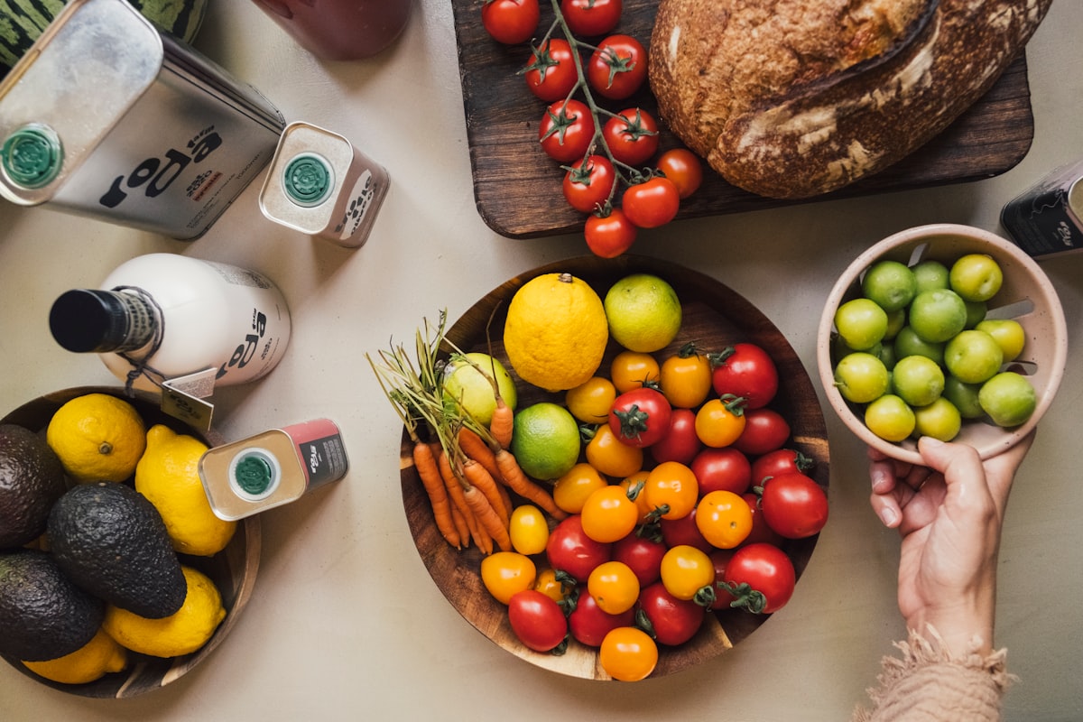 Family preparing healthy meal together in kitchen
